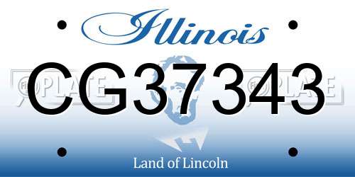 CG37343 Illinois License Plate