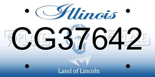 CG37642 Illinois License Plate