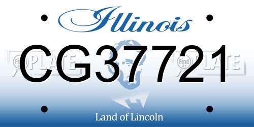 CG37721 Illinois License Plate