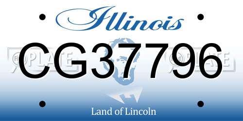CG37796 Illinois License Plate