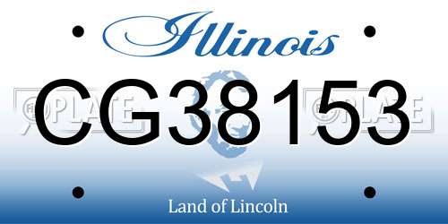 CG38153 Illinois License Plate