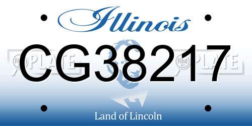 CG38217 Illinois License Plate
