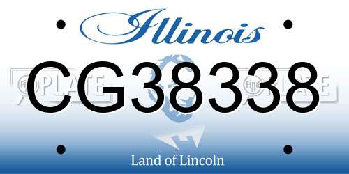CG38338 Illinois License Plate
