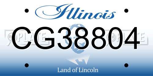CG38804 Illinois License Plate