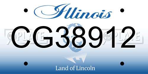 CG38912 Illinois License Plate
