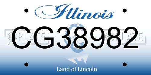 CG38982 Illinois License Plate