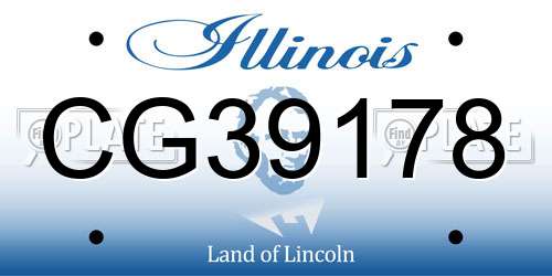 CG39178 Illinois License Plate