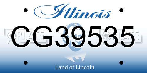 CG39535 Illinois License Plate