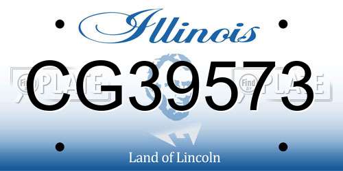 CG39573 Illinois License Plate