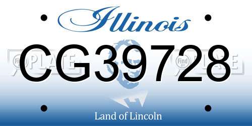 CG39728 Illinois License Plate