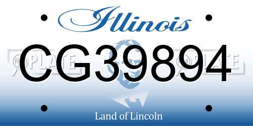 CG39894 Illinois License Plate