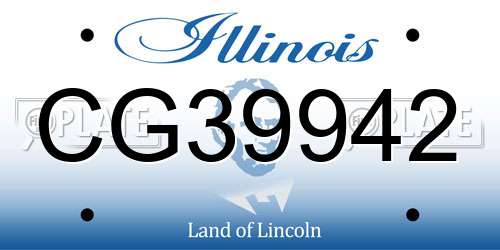 CG39942 Illinois License Plate