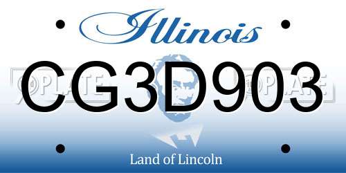 CG3D903 Illinois License Plate