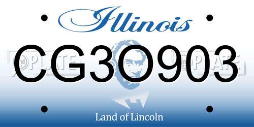 CG3O903 Illinois License Plate