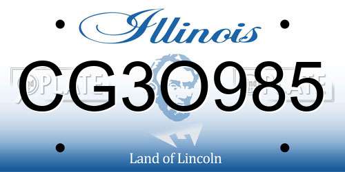 CG3O985 Illinois License Plate