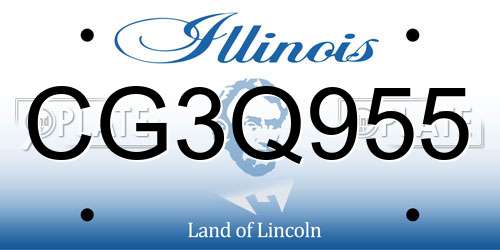 CG3Q955 Illinois License Plate