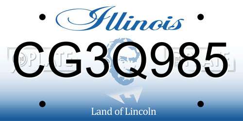CG3Q985 Illinois License Plate