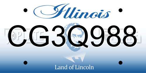 CG3Q988 Illinois License Plate
