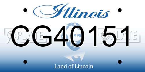 CG40151 Illinois License Plate