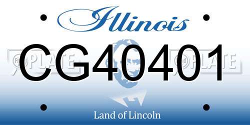 CG40401 Illinois License Plate