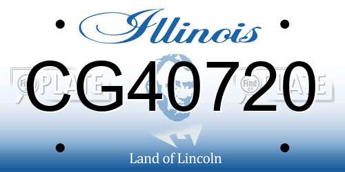 CG40720 Illinois License Plate