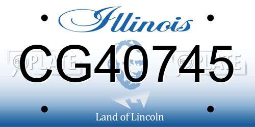 CG40745 Illinois License Plate