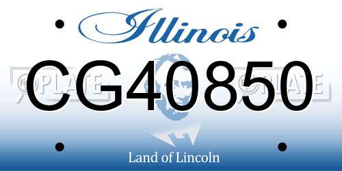 CG40850 Illinois License Plate