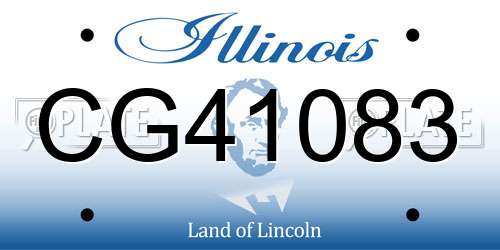 CG41083 Illinois License Plate