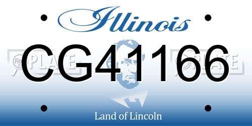 CG41166 Illinois License Plate