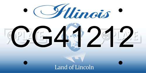 CG41212 Illinois License Plate
