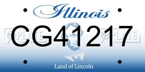 CG41217 Illinois License Plate