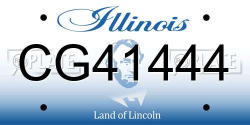 CG41444 Illinois License Plate