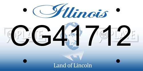 CG41712 Illinois License Plate