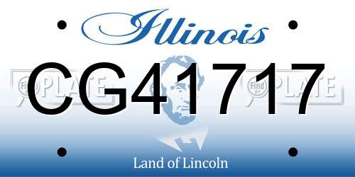 CG41717 Illinois License Plate
