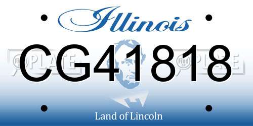 CG41818 Illinois License Plate