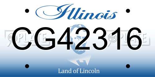 CG42316 Illinois License Plate