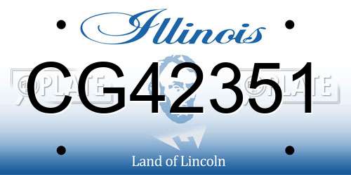 CG42351 Illinois License Plate