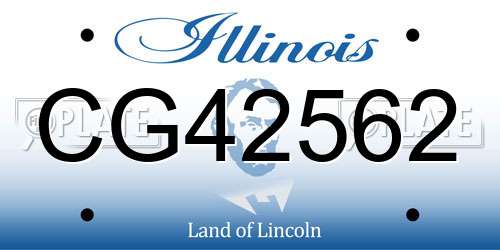 CG42562 Illinois License Plate