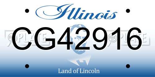 CG42916 Illinois License Plate