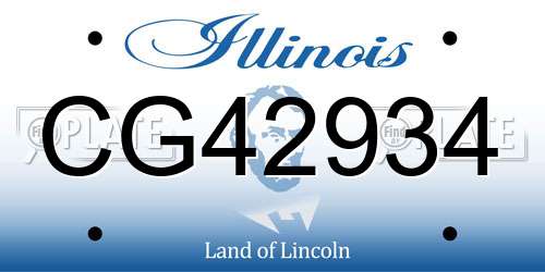 CG42934 Illinois License Plate