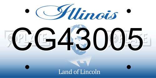 CG43005 Illinois License Plate