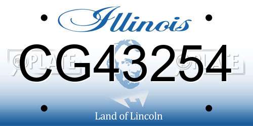 CG43254 Illinois License Plate