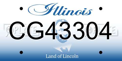 CG43304 Illinois License Plate