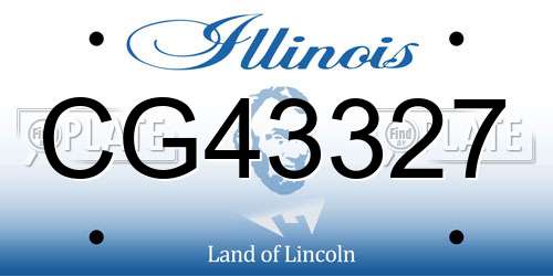 CG43327 Illinois License Plate