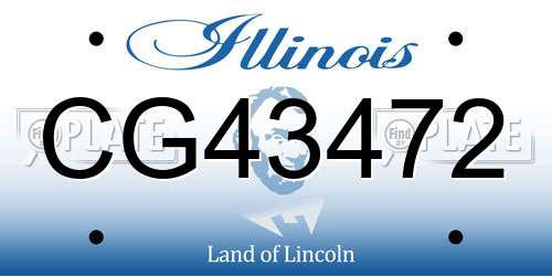 CG43472 Illinois License Plate