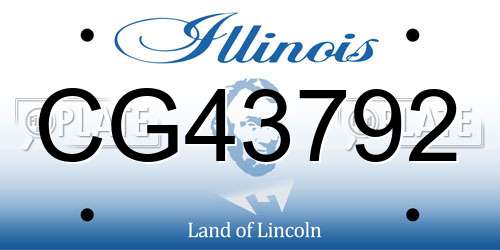 CG43792 Illinois License Plate