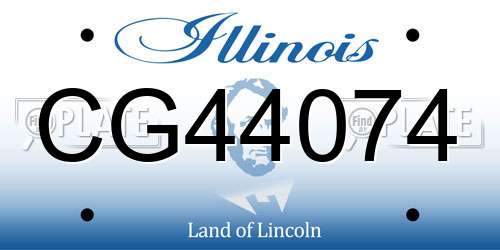 CG44074 Illinois License Plate
