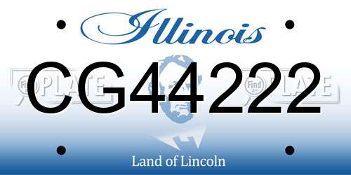 CG44222 Illinois License Plate