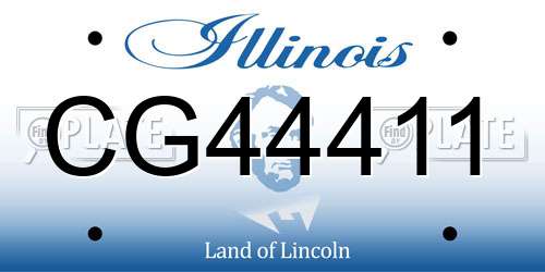 CG44411 Illinois License Plate