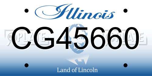 CG45660 Illinois License Plate